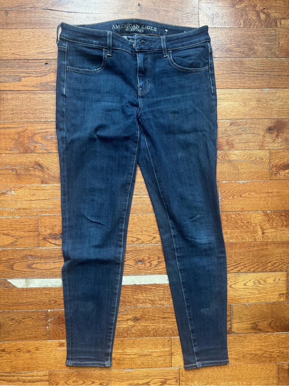 American Eagle Outfitters Women's Dark Blue Skinny Jeans